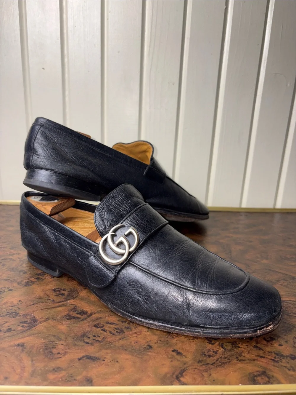 Gucci Mens Double G Logo Loafers size 8 | US 8.5